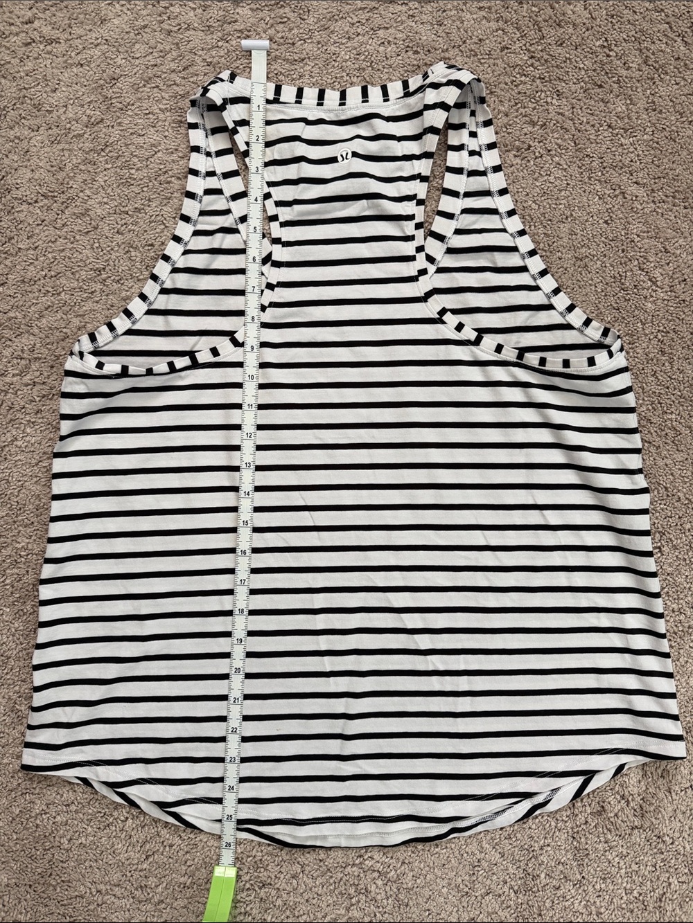 lululemon athletica Black & White Striped Racerback Tank